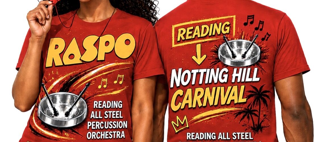 RASPO Notting Hill Carnival Experience 2026 Red T-shirt front and back